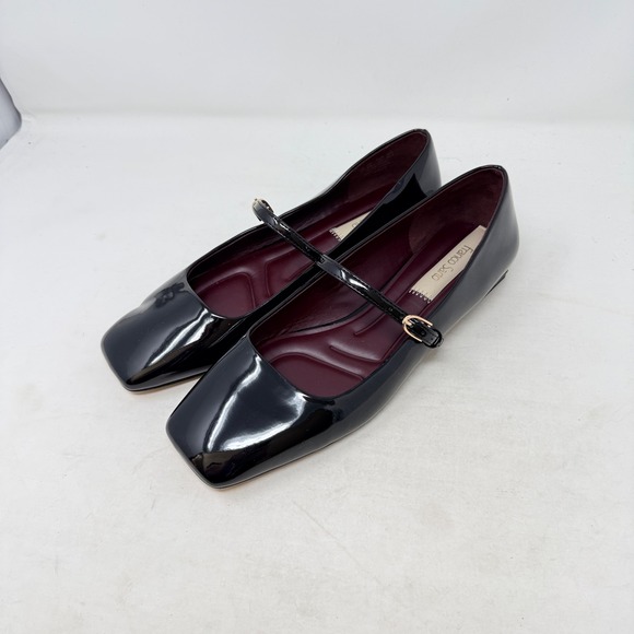Franco Sarto Shoes - Franco Sarto Mary Jane Flats Black 9M Patent Leather Square Toe Tinsley